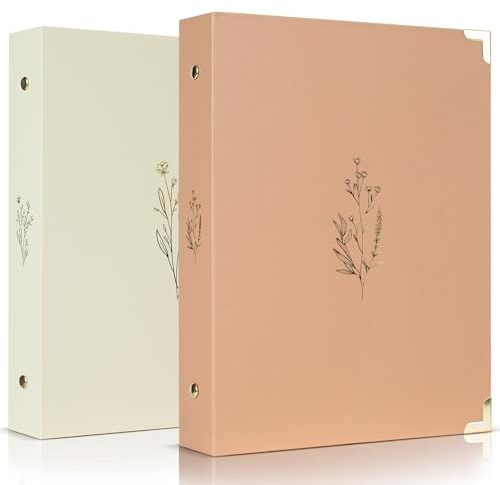 Juego de 2 carpetas estéticas A5 de 6 anillas, la carpeta pequeña perfecta de 0.75 pulgadas para diarios o colecciones, carpeta recargable con bolsillo