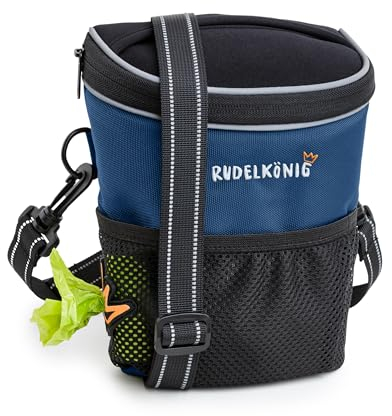 Rudelkönig Leckerlitasche für Hunde - Praktische Gassi Tasche Hund für das Hundetraining - Futtertasche Hund mit Kotbeutelspender zum Umhängen