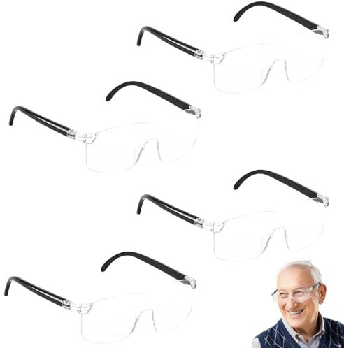 Vergrößerungsbrille, 4 Stück Mit Lupenbrille Für Brillenträger, Magnifying Glasses 300% 500% 800% 1000%, Anti-Blaulicht Technologie, Ideal Zum Lesen, Nähen, Reparieren Und Für Ältere Menschen