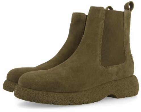 GIOSEPPO Stivali Chelsea in Pelle presov Khaki Donna Verde, 36