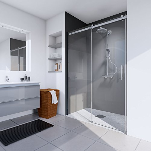 Schulte porte douche coulissante niche 120 x 200 cm chromé 1 partie fixe