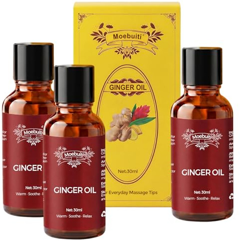 Aceite de Jengibre para Masajes, Aceite Linfático Detoxificante, Ayuda a Aliviar el Dolor Muscular, la Rigidez Articular y las Molestias después del Ejercicio, se Puede Utilizar para Difundir Aroma