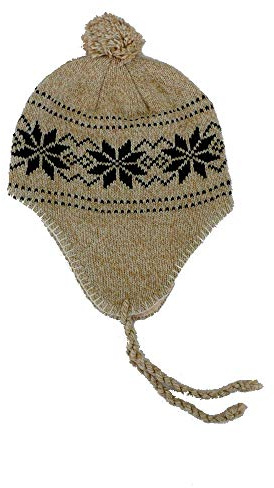générique Bonnet PERUVIEN Neuf Tendance NÉPAL Adulte Hommes Femmes Mixte Unisexe DOUBLÉ Doublure Polaire B10 (Beige)