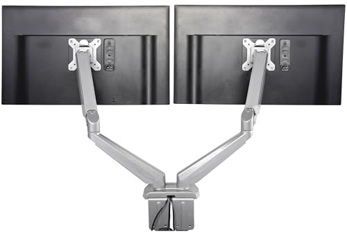 StarTech.com Desk Mount Dual Monitor Arm with USB/Audio, Desk Clamp Ergonomic VESA Mount for up to 32 (17.6lb/8kg) Displays