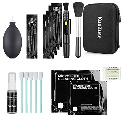 KuuZuse Professional DSLR Camera Cleaning Kit with APS-C Cleaning Swabs, Microfiber Cloths, Lens Cleaning Pen, for Camera Lens, Optical Lens and Digital SLR Cameras