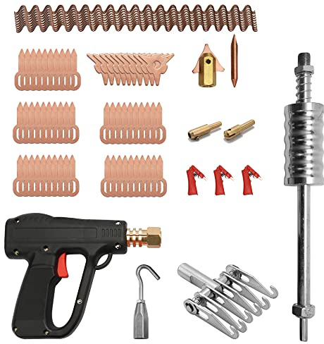 Geevorks Kit de Extractor de Abolladuras con Soldadura de Plástico,86pcs Herramientas de Reparación de Carrocería,Máquina de Eliminación de Enderezado,Dispositivo de Eliminación de Abolladuras