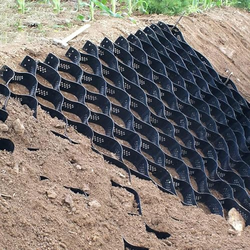 ELzEy Heavy Duty Ground Grid Stabilizer, Peat Gravel Grid Laying Grid, Light Truck/car Driving Load Geogrid (Size : 8m x 6m (26ft x19.5ft))