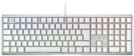 CHERRY XTRFY MX 3.1, Mechanical Gaming Keyboard, UK Layout (QWERTY), RGB Lighting, Aluminium Housing, USB-A Port, MX2A RED Switches, White
