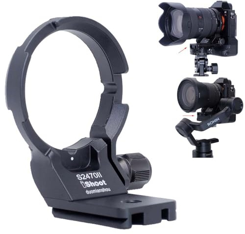 iShoot Tripod Mount Ring Lens Collar Compatible with Sony FE 24-70mm f/2.8 GM II, FE 16-35mm F2.8 GM II, FE 20-70mm F4 G, Bottom Quick Release Plate Support Arca-Swiss Fit Tripod Head Clamp Stabilizer