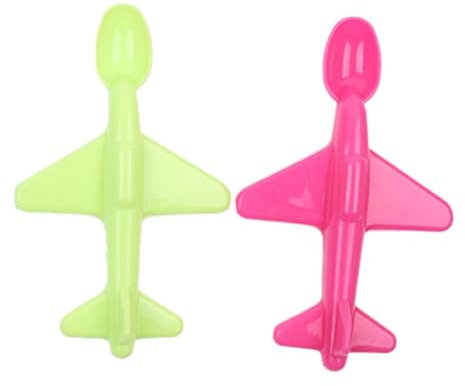 Matsked för spädbarn, babyskedar, liten flygplansformad matsked, 2 stycken - säkert barnbestick, miljövänligt bestick för hemskola, inomhus och l