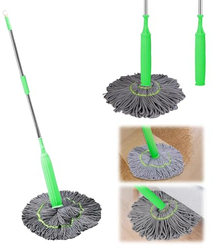 Bodenwischer, 2 in 1 Dehydrated Wischmopp, 360° Drehgelenk Wischmopp mit Auswringfunktion, Selbstwringender Wischmop, Nass-Trockennutzung Wischer für Bodenbelag und Fliesen (1 Stück)