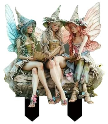 Mxshc Estatua de hada de jardín de acrílico para decoración de macetas de flores, figuras de hadas en miniatura, decoración de macetas para interiores y exteriores, arte decorativo para patio