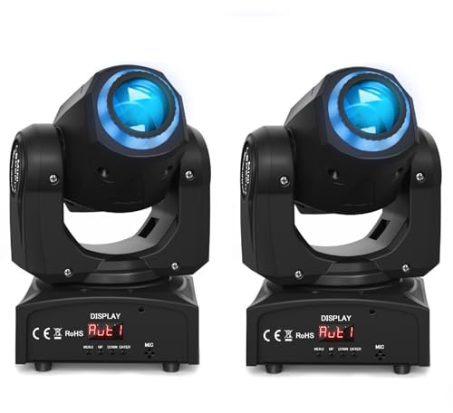 50W Beam Cabeza Móvil RGBW LED Moving Head, 8 Gobos 8 Colores Efecto estroboscópico DMX512 Luces de Escenario Equipo profesional para DJ Rendimiento Noche KTV (2PCS)