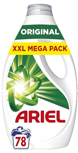Ariel Washing Liquid Laundry Detergent, 78 Washes, Original, Stain and Odour Removal In 1 Wash, Brrrilliant Even In Cold and Short