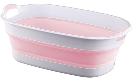 Bañera – 40 x 60 x 24 cm PP+TPE, diseño de almacenamiento de drenaje, perfecto para baño en casa, lavado de viajes, estancias de hotel, viajes de camping, tareas de aseo de perros, ahorro de espacio