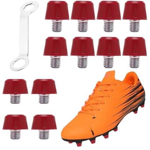Lot de 12 crampons à vis M5 (5 mm) – Crampons de rechange universels en nylon et métal, antidérapants et stables, idéaux pour chaussures de football avec filetage M5, pour pelouse et gazon artificiel