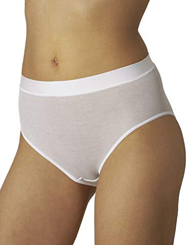 VAJOLET Selina Slip Donna 100% Cotone Filo di Scozia Senza Cucitura SN1036 Bianco E Nero (Bianco, 3 S IT Donna)