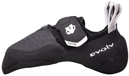 EVOLV Phantom - Zapatos de escalada en roca para escalada deportiva y escalada, Negro/Blanco, 47.5 EU