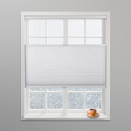 Arlo Blinds White Light Filtering Top Down Bottom Up Deluxe Cordless Cellular Shades - Size: 34.5 W x 60 H, Cordless Honeycomb Blinds