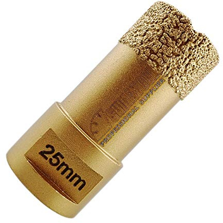 SHDIATOOL Punta per Trapano Diamantata 25mm Vacuum Brasato Foretto Diamantato con Filettatura M14 per Porcellana Piastrella Granito Marmo Taglio a Secco