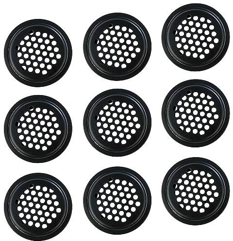 Qrity 10 Piezas Rejillas de Ventilación 29mm, Acero Inoxidable Rejilla de Escape, Malla de Ventilación, Agujero de Rejilla de Ventilación, Adecuado para Armarios, Guardarropa, Armarios de Zapatos