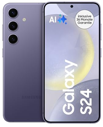 Samsung Galaxy S24 AI Smartphone, Android-Handy ohne Vertrag, 8 GB RAM, 256 GB Speicher, 50-MP-Kamera, Lange Akkulaufzeit, Cobalt Violet, 3 Jahre Herstellergarantie