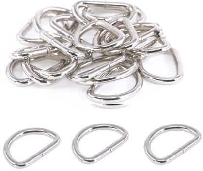 30 Piezas Anillo en D Semicircular de Metal, Multiusos para Bolso, Hebilla, Correas, Cinturón y Accesorios de Bricolaje