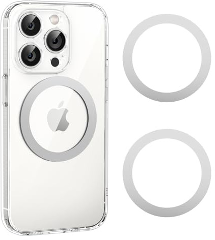 UGREEN 2 Stück Metallringe mit 3M Kleber zum Befestigen an der Autotelefonhalterung, kompatibel mit MagSafe, 2 runde Klebeplatten