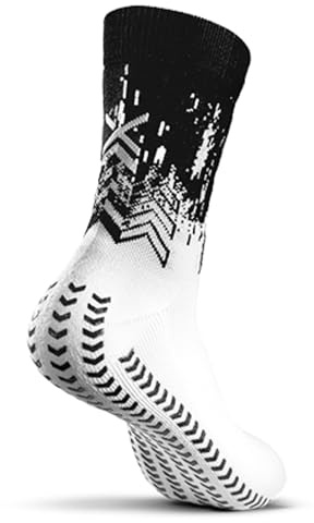 GEARXPro - Calze Padel Professionali - Massima Stabilità e Aumento Performance - Riduzione Distorsioni - Protezione Tallone - Made in Italy (IT, Testo, S, Regular, Regular, White Black)