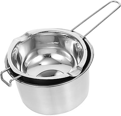 CONGARTENO Pentola Bagnomaria Acciaio Per Sciogliere Cioccolato Latte Cera Formaggio Ecc Impugnatura Ergonomica Resistente Facile Da Pulire