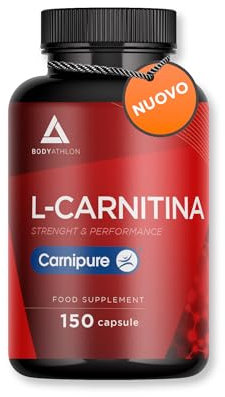 L Carnitina Carnipure 1000| 150 capsule 3 mesi| 100% L-Carnitina Tartrato Carnipure ® Vegan- Energia e resistenza| Migliora le prestazioni e il recupero| Tartrato 1000mg- Bodyathlon