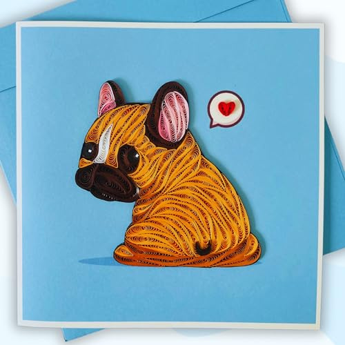 Quilling Cards, handmade card, quilled cards with Dedicated Paper, quilling birthday cards, for Dog Lovers