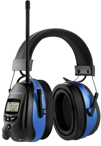 PROTEAR Casque Anti Bruit BLUETOOTH 5.4 | NOUVELLE VERSION : Coussinets en Gel, Batterie 2000 mAh, Radio AM/FM, Micro Intégré | EPI Norme EN 352-1