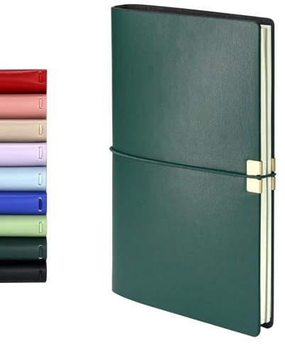 WETLOTE C7 ficka resedagbok påfyllningsbar läderjournal, mörkgrön liten läderanteckningsbok påfyllningsbar med 2 x 96 sidor tomma inlägg och guideark, resedagbok, mini resedagbok