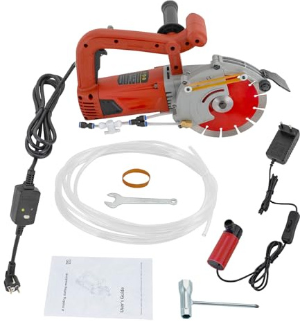 KDbinytt väggfräs, elektrisk betongsåg, slitsmaskin 4 800 W, 5 000 RPM, 190 mm diamantblad, 71 mm skärdjup, vattenkylning lågt damm, för betong, tegelvägg