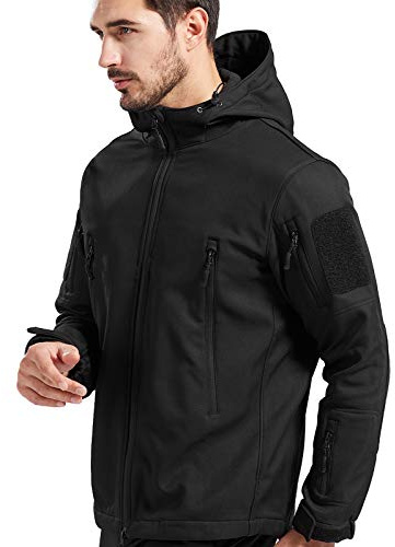 FFNIU Tactical Jackets for Men, Waterproof and Windproof Outdoor Work Soft Fleece Military Jackets
