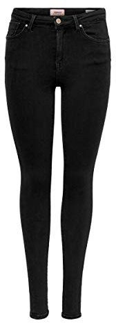 ONLY Onlpower Mid Push Up SK BB Rea3659, Jeans Donna, Nero (Black Black), M / 30L