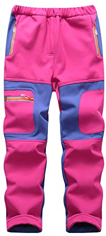 RPixc Kinder Softshellhose Atmungsaktiv Wasserdicht Warme Jungen Mädchen Skihose Wanderhose Winddichte Funktionshose Outdoorhose Trekkinghose 105-165