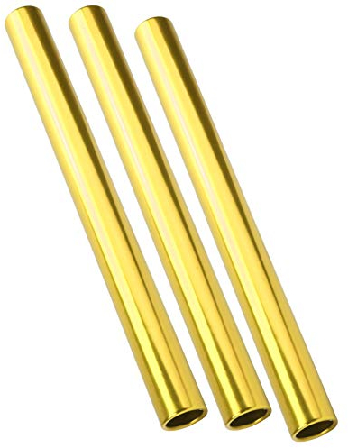 Keenso Leichtathletik Staffelstab, 3 Stück 29cm Leichtathletik Aluminiumlegierung Staffelstab Sportfest Staffellauf Staffelstab für Leichtathletik und Sprint (Gold)