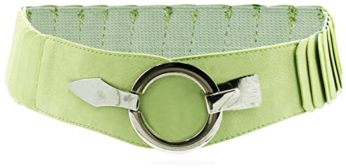 Glamexx24 Elastiskt midjebälte för damer 6 cm brett höftbälte med silverring