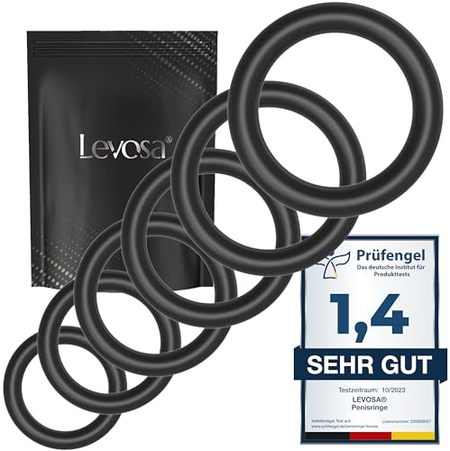 Levosa® Penisring Set für härtere Erektionen und mehr Ausdauer - 6 dehnbare Penis- und Hodenringe für Männer - Sex Spielzeug für Paare - Marke aus Hamburg