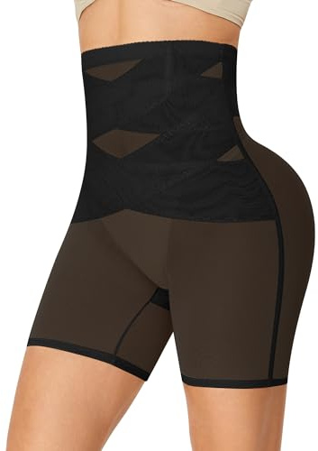FXTYK High Waisted Shapewear för kvinnor magkontroll shorts underkläder sömlösa formkläder trosor Firm Control Body Shaper(S-3XL), svart, S