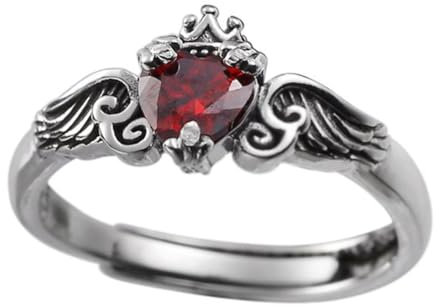 COSMEVIVI Damen Fingerring Retro Kronenring Mit Flügeln Eleganter Schmuck Für Frauen Ringschmuck Für Besondere Anlässe Zierlicher Damenring Für Mädchen