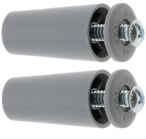 cyclingcolors 2x Ferma lama finale per tapparella conico 40mm Ø22mm in PVC con rondella e vite Tenda Finestra Avvolgitore Svolgitore Cassonetto Carpenteria, grigio chiaro