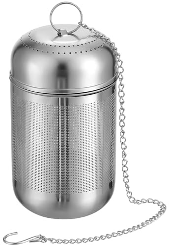 EXHUMKY Cesta De Salmuera De Acero Inoxidable Colador De Especias Grande Bola De Condimento Filtro De Malla Utensilio De Cocina Adecuado Para Sopas y Guisos Diseño Resistente y Duradero