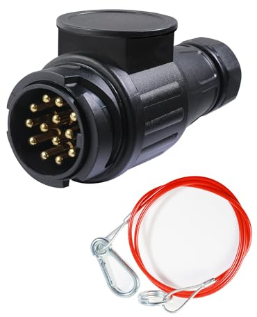 Flaconi Adaptateur Prise Remorque,Adaptateur 13 Broches 7 Broches,12V Convertisseur pour Voiture et Camion,Adaptateur Remorque 13 Broches vers 7 Broches,Convient pour Les Camping-Cars,Automobiles