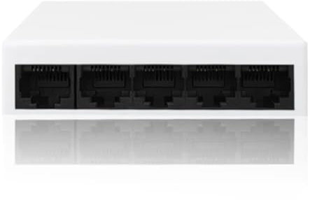 Faeymth Conmutador Ethernet de Red No Administrado de 1000M, Concentrador de ConmutacióN LAN RJ45 RáPido, Conmutador de Escritorio Inteligente Ethernet, Enchufe Europeo de 5 Puertos