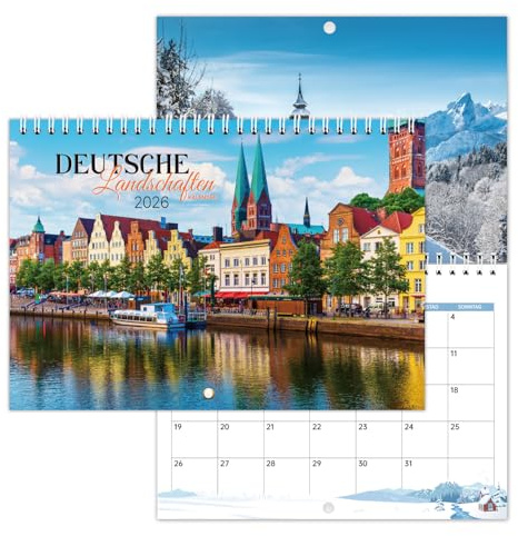 Calendario da parete 2026, 2026, da gennaio a dicembre 2026, con diversi inserti, 27,5 x 19,5 cm