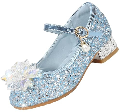 Zapatos Tacon Niña Disfraz Princesa | Zapatillas de Lentejuelas Zapatillas de Baile para Vestir Fiesta Boda