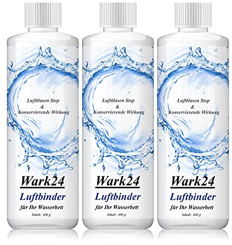 Wark24 Luftbinder Bubble Stop, 3 x 400 g, Wasserbettpflege gegen Luftblasen im Wasserbett, unterstützt geräuschfreien Schlaf und verlängert die Haltbarkeit